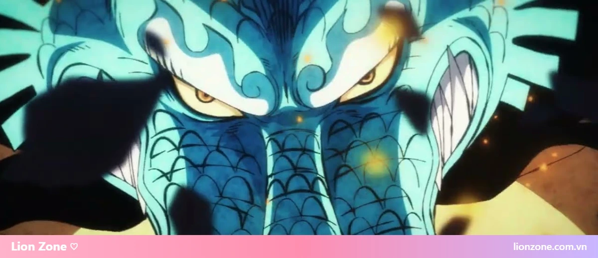 Kaido dạng rồng xanh ở Wano – One Piece